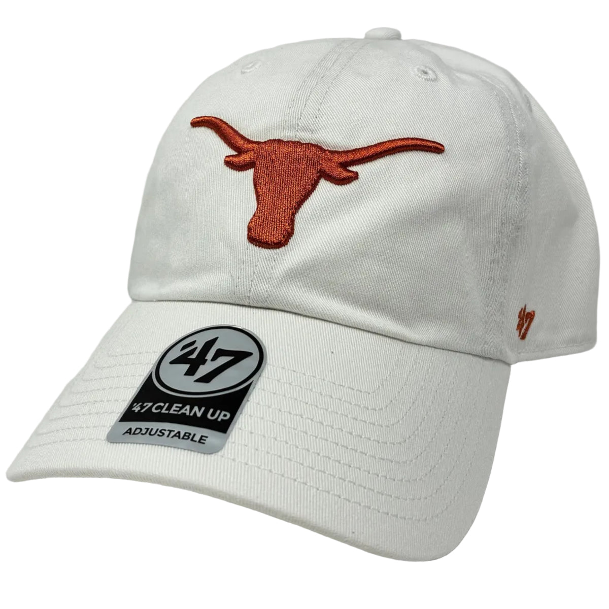 ‘47 Clean Up Texas Longhorns White Adjustable Cap