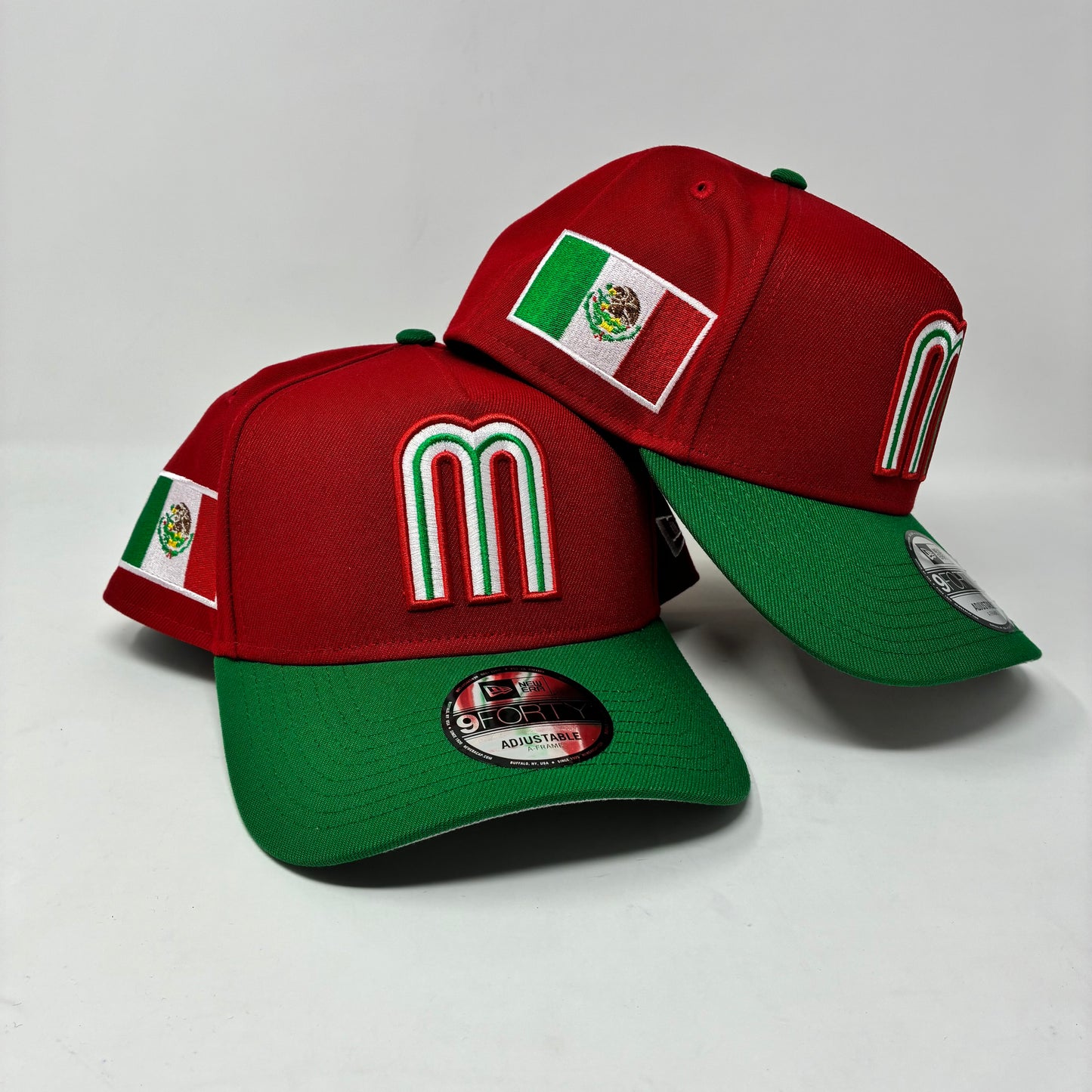 9Forty Mexico M Red/Green Mexico Flag Cap- Gray UV