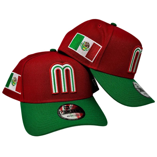 9Forty Mexico M Red/Green Flag Cap- Gray UV