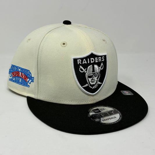 9Fifty Las Vegas Raiders Retro Super Bowl XVIII Cream/Black Cap- Gray UV
