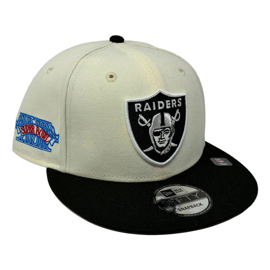 9Fifty Las Vegas Raiders Retro Super Bowl XVIII Cream/Black Cap- Gray UV