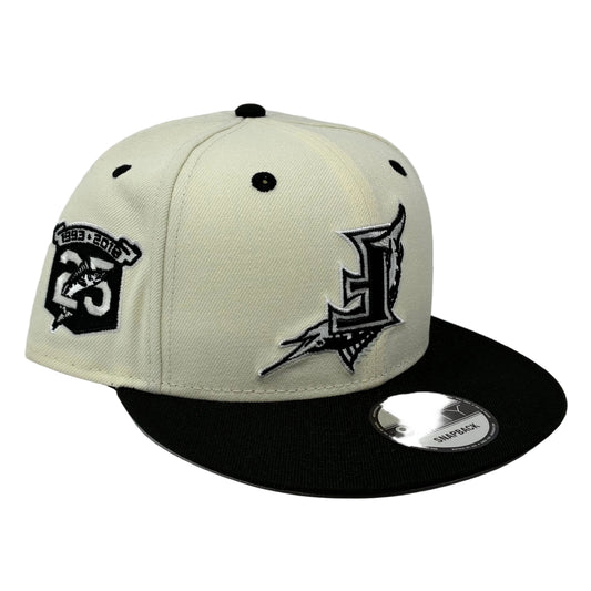 9Fifty Florida Marlins Upside Down 25th Anniversary Cream/Black Cap- Gray UV