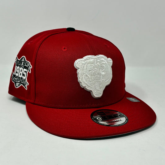 9Fifty Red Chicago Bears NFL Super Bowl 1985 Champions Cap- Gray UV