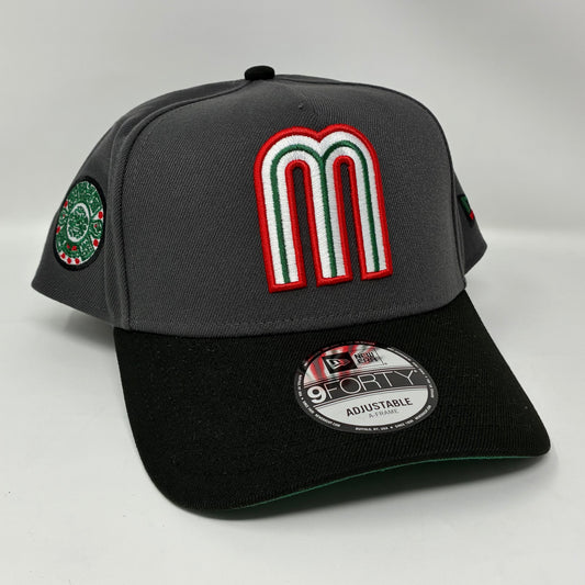 9Forty A-Frame Snapback Mexico World Baseball Classic Graphite/Black - Cilantro Green UV Cap