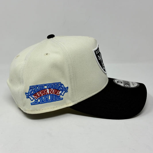 9Forty Las Vegas Raiders Super Bowl VXIII White Cream/Black Cap- Gray UV