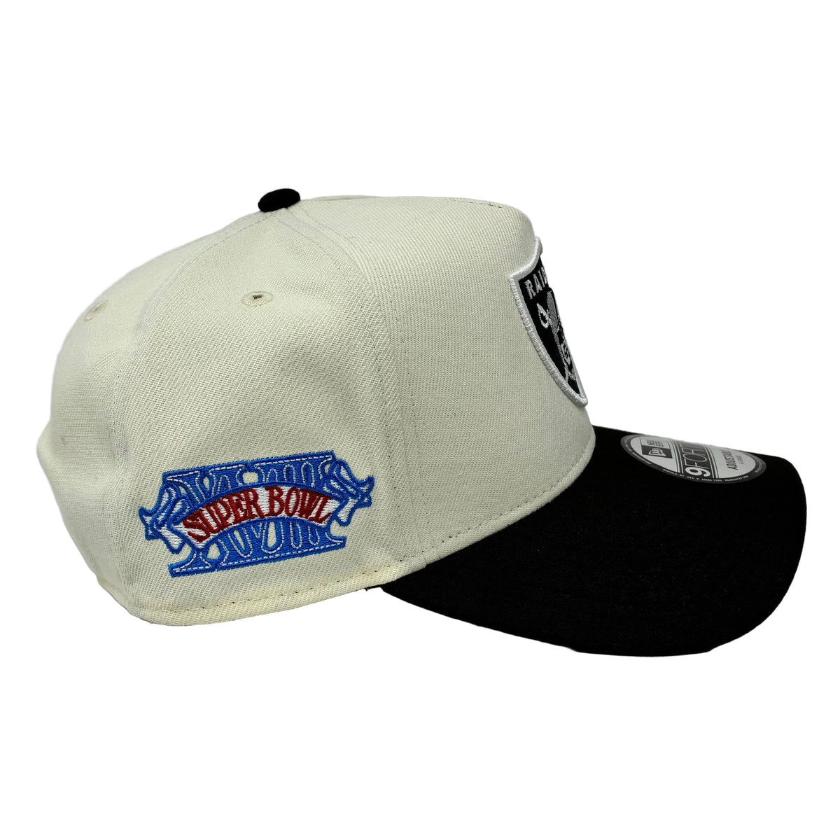 9Forty Las Vegas Raiders Super Bowl XVIII White Cream/Black Cap- Gray UV