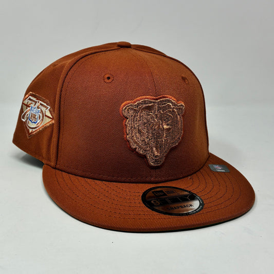 9Fifty Chicago Bears 75th Anniversary NFL Rust Cap - Green UV