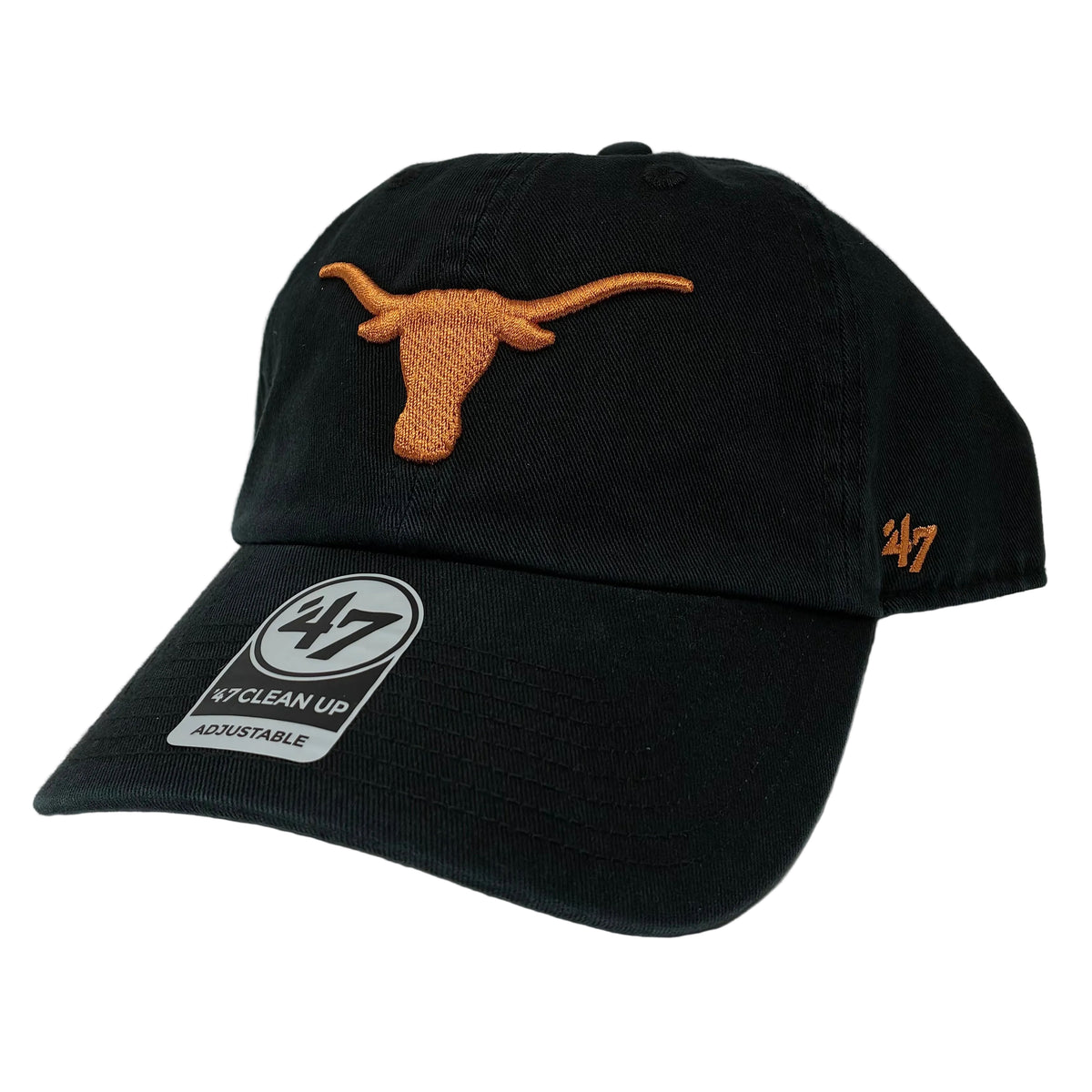 ‘47 Clean Up Texas Longhorns Black Adjustable Cap