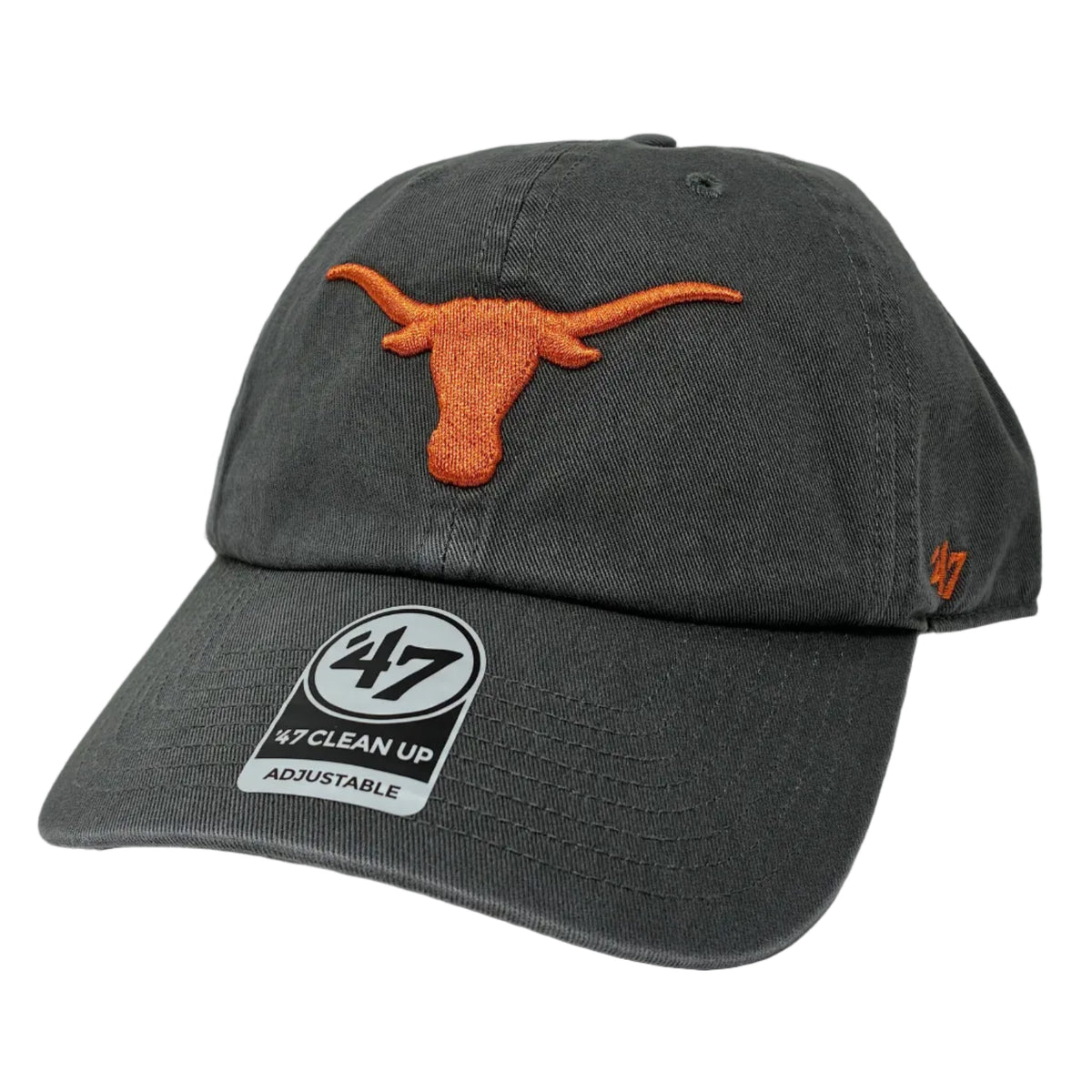 ‘47 Clean Up Texas Longhorns Charcoal Gray Adjustable Cap