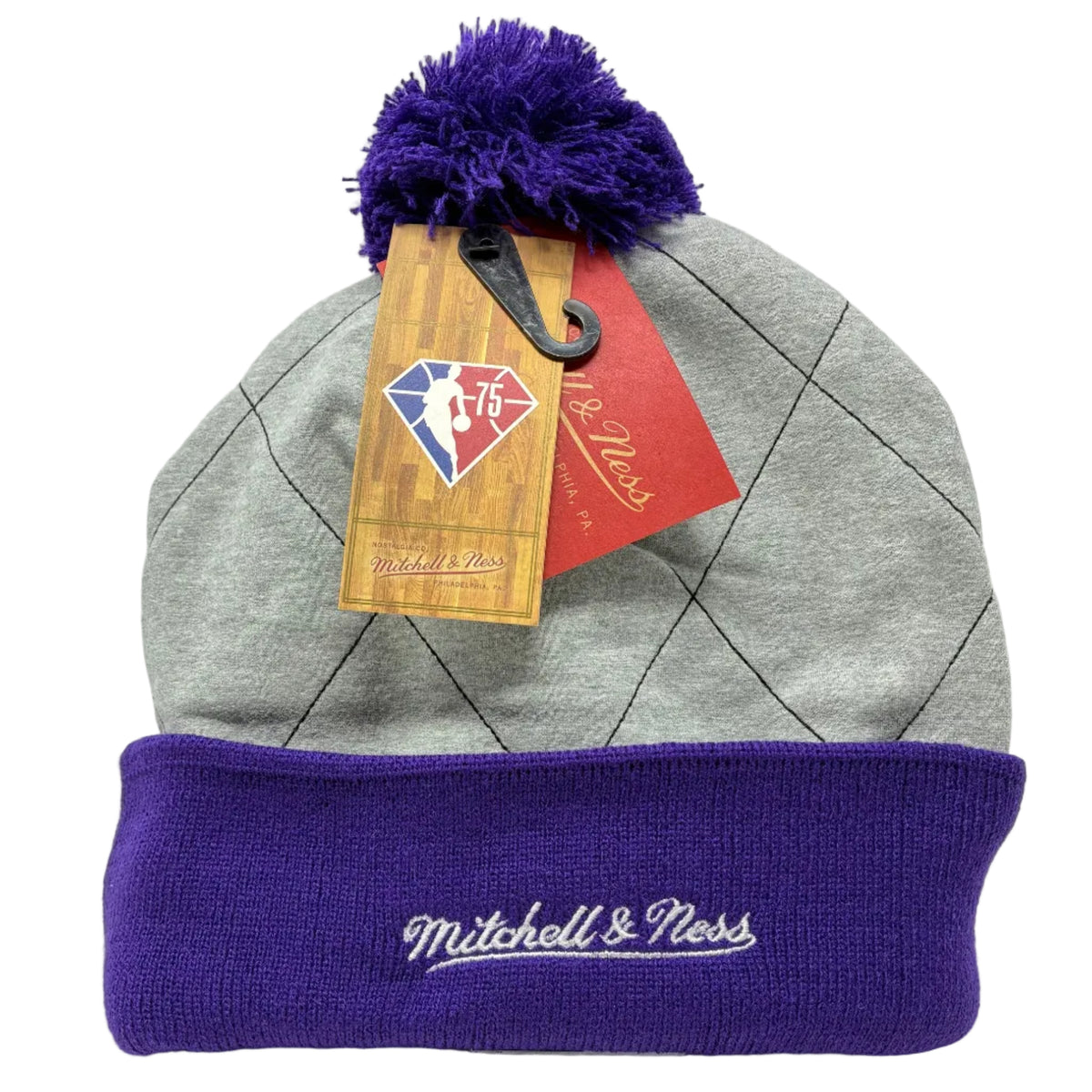 NBA Mitchell & Ness Quilted Pom Beanie HWC Lakers OSFA