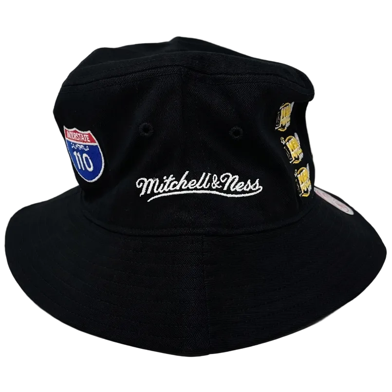 NBA Mitchell & Ness Lakers Reversible Black Bucket Hat HWC