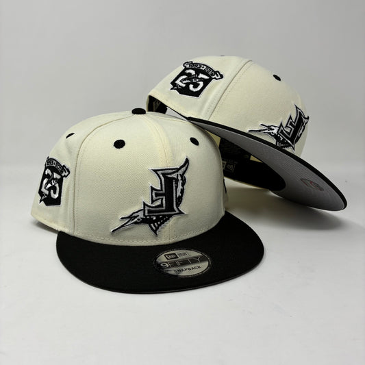 9Fifty Florida Marlins Upside Down 25th Anniversary Cream/Black Cap- Gray UV