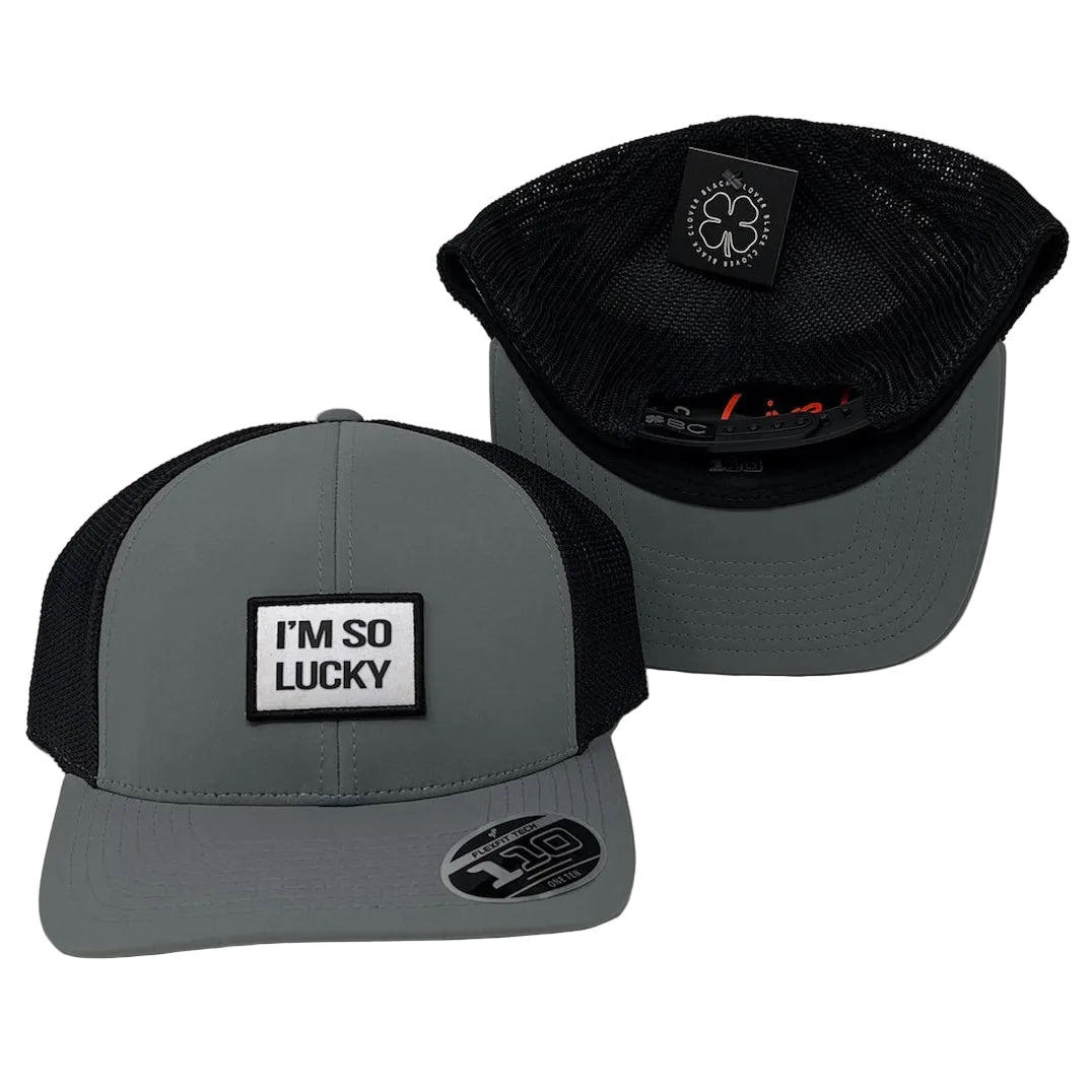 Tengo mucha suerte, gris/negro, ajustable