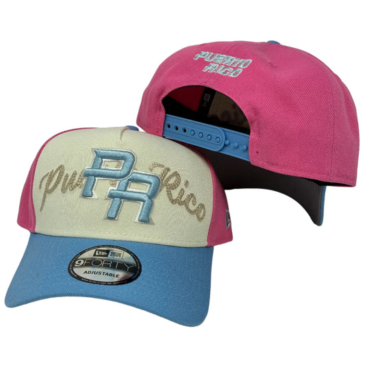 9Forty Puerto Rico A-Frame SnapBack Pink Cap