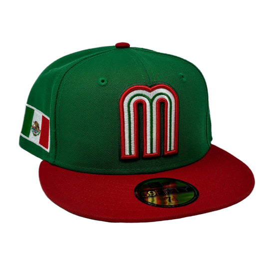 59Fifty Mexico World Baseball Classic On-field 2T Green/Red Cap- Grey UV