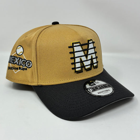 9Forty A-Frame Snapback LMB Diablos Rojos Del Mexico Tan - Grey UV Cap