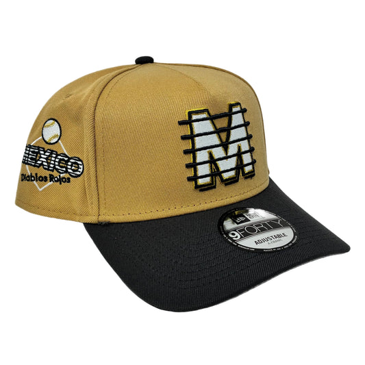 9Forty A-Frame Snapback LMB Diablos Rojos Del Mexico Tan - Grey UV Cap