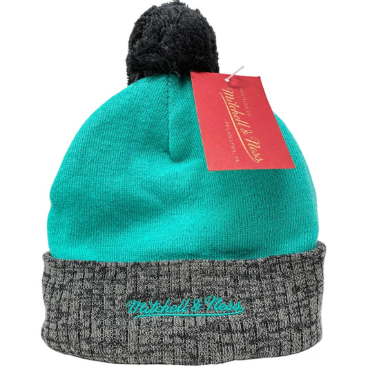 NBA Mitchell & Ness Two Tone Pom Beanie HWC Spurs OS