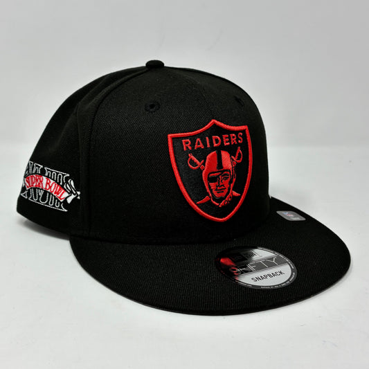 9Fifty New Era Las Vegas Raiders NFL XVIII Super Bowl Black SnapBack Cap- Gray UV