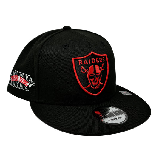 9Fifty New Era Las Vegas Raiders NFL XVIII Super Bowl Black SnapBack Cap- Gray UV
