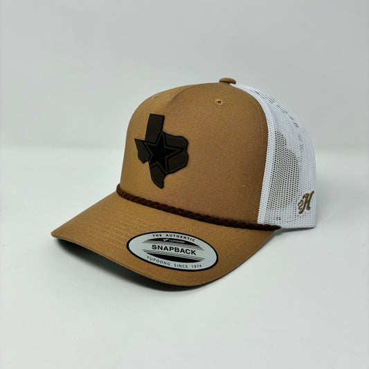 Leather Texas Patch Tan/White DC121