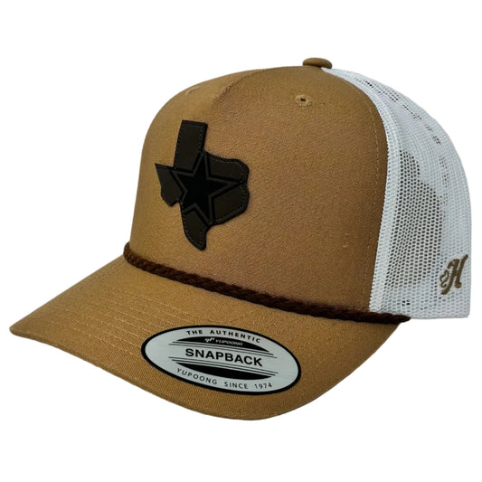 Leather Texas Patch Tan/White DC121