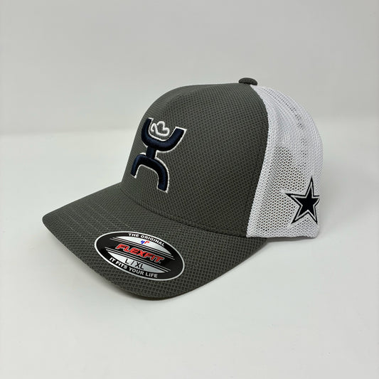Hooey Dallas Gray/White FlexFit Cap