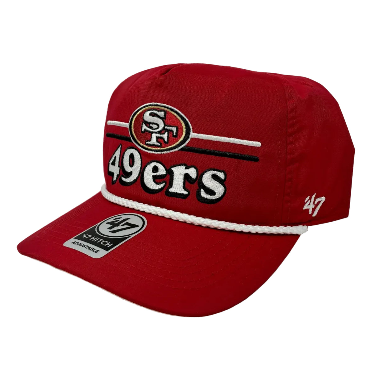San Francisco 49ers All Red White Rope '47 Hitch