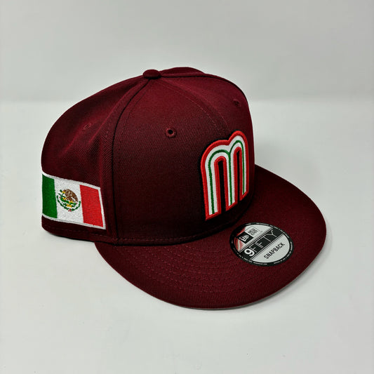 New Era 9Fifty Mexico World Baseball Classic Hat Maroon