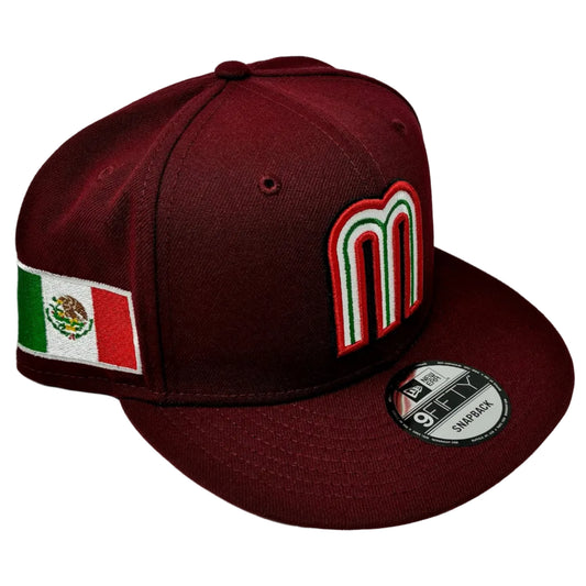 New Era 9Fifty Mexico World Baseball Classic Hat Maroon
