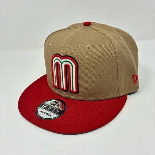 New Era 9Fifty Mexico World Baseball Classic Hat Tan/Red