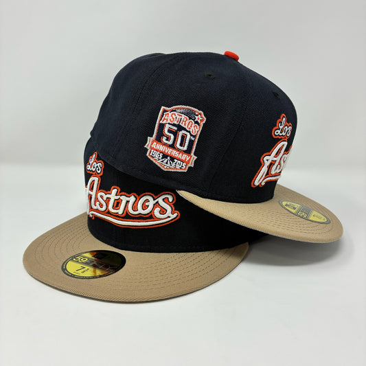 59Fifty Los Astros Navy/Tan 50th Anniversary