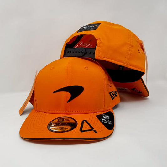 Gorra McLaren F1 New Era 9Fifty 2022 del equipo Lando Norris Pre Curve - Papaya