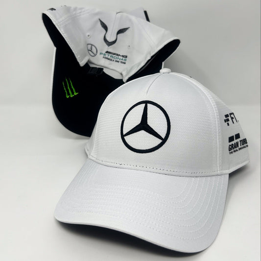 Gorra de béisbol Lewis Hamilton de Mercedes Benz AMG Petronas F1 2022 - Blanca