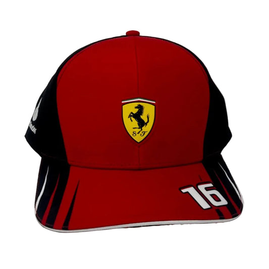Scuderia Ferrari F1 2022 Charles Leclerc Team Low Curve Brim Hat- Red