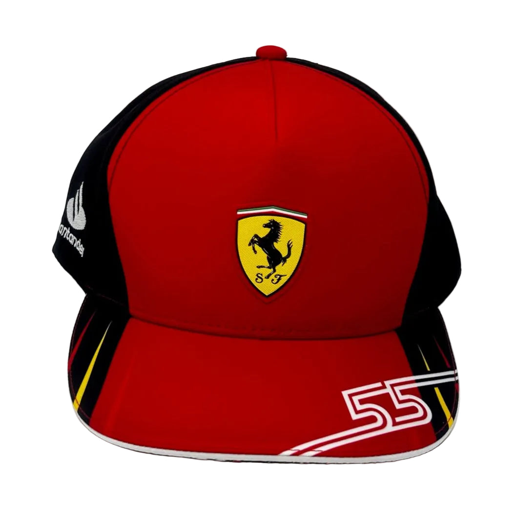 Gorra de curva baja del equipo Carlos Sainz de la Scuderia Ferrari F1 2022, color rojo