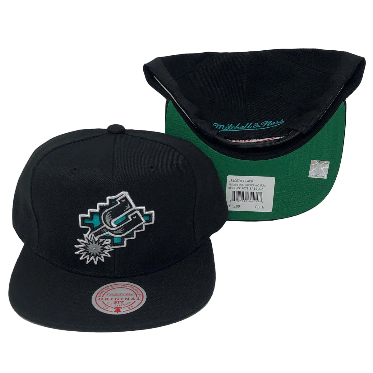 Mitchell Ness San Antonio Spurs Hwc Basic Classic Snapback Cap
