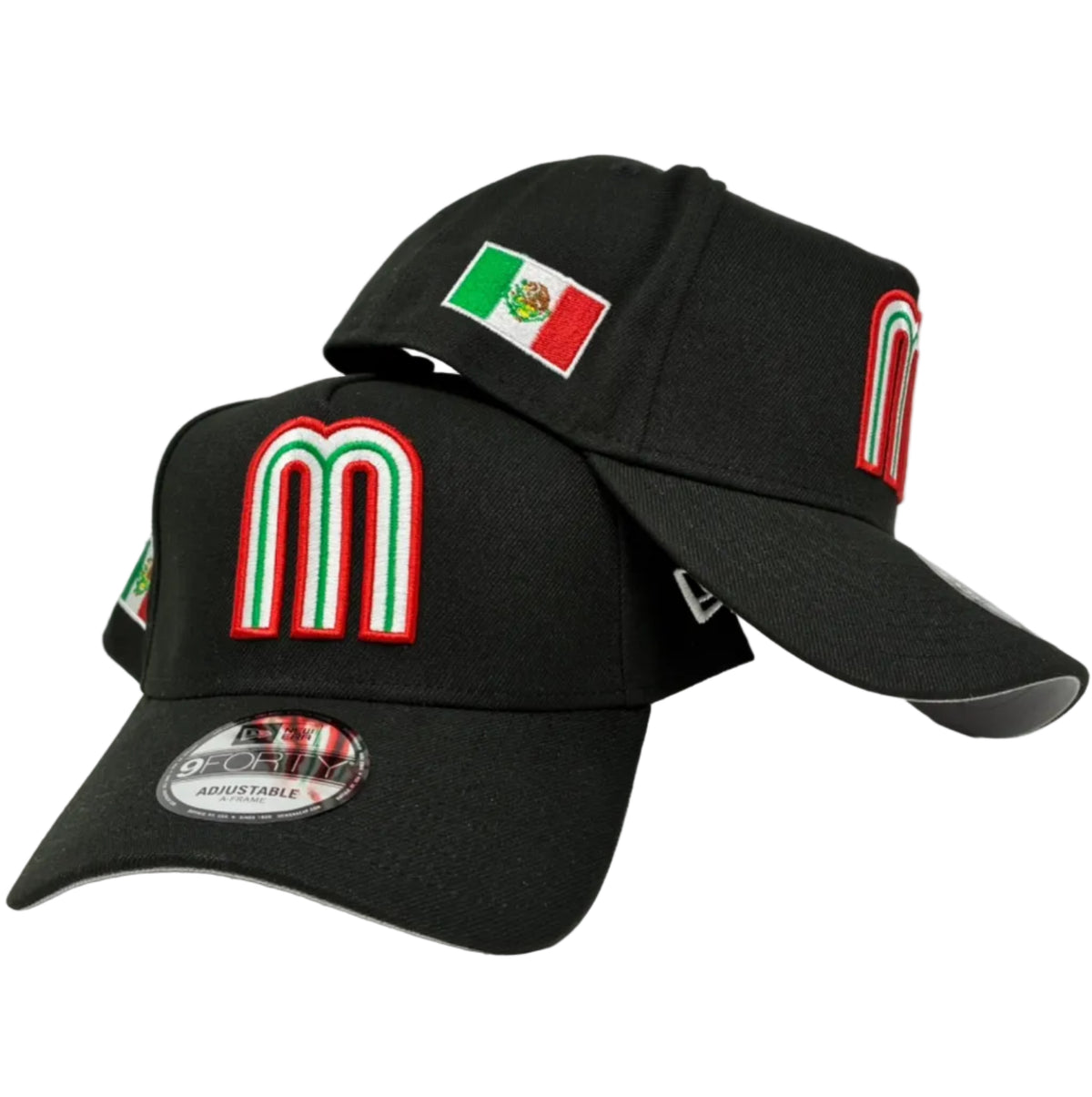 9Forty Mexico white M black with Mexico side flag LMB - Cardo Caps