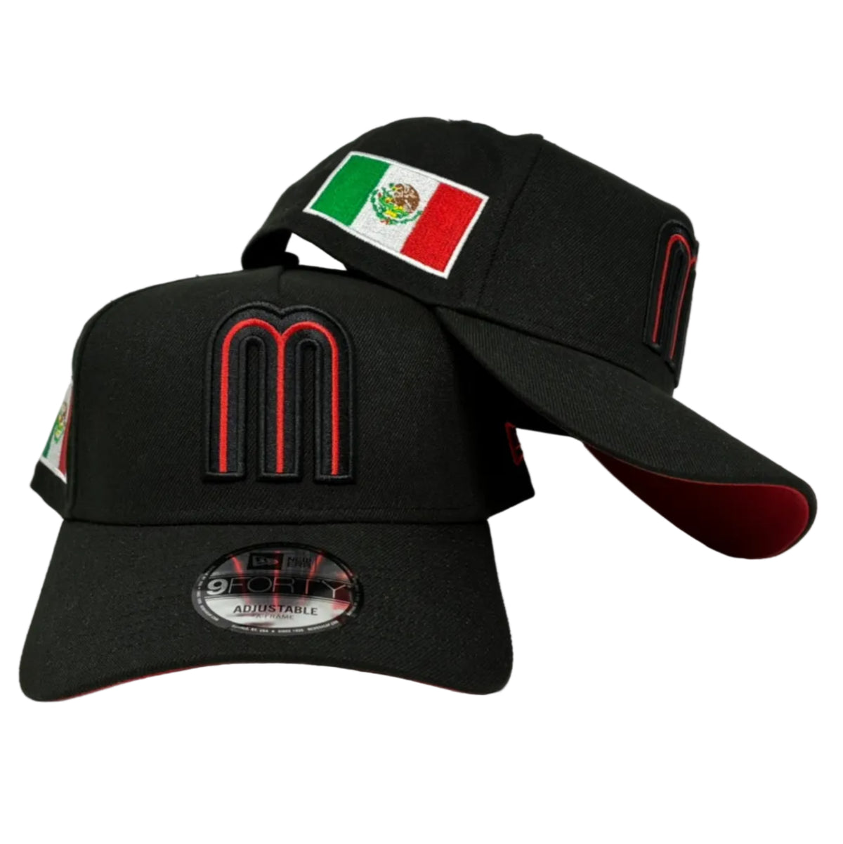 9Forty Mexico black with Mexico side flag LMB - Cardo Caps