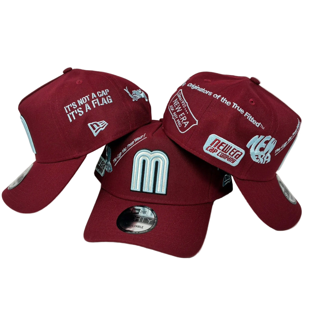 9Forty A-Frame Snapback Mexico Anniversary Logos Maroon - Grey UV - Cardo Caps
