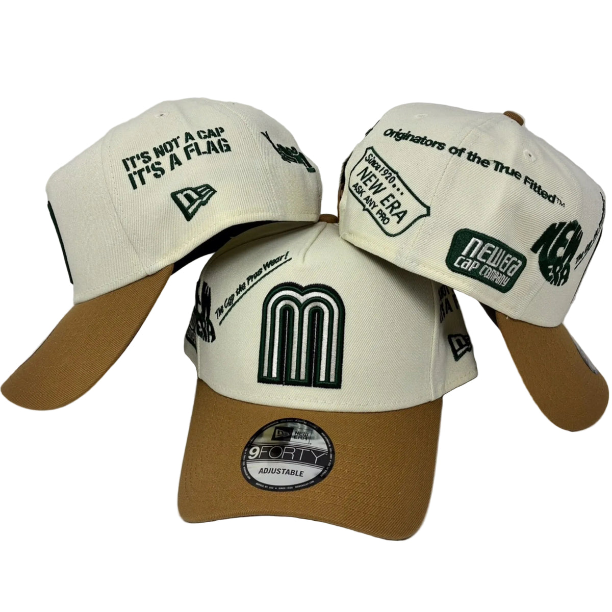 9Forty A-Frame Snapback Mexico Anniversary Logos Cream/Tan - Grey UV - Cardo Caps