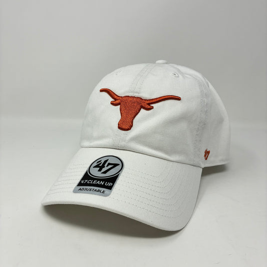 ‘47 Clean up Texas Longhorns White Adjustable Cap