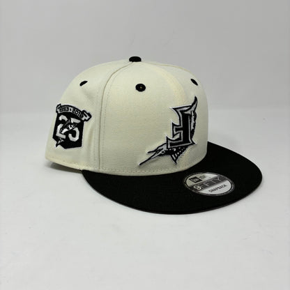 9Fifty Florida Marlins Upside Down 25th Anniversary Cream/Black Cap- Gray UV