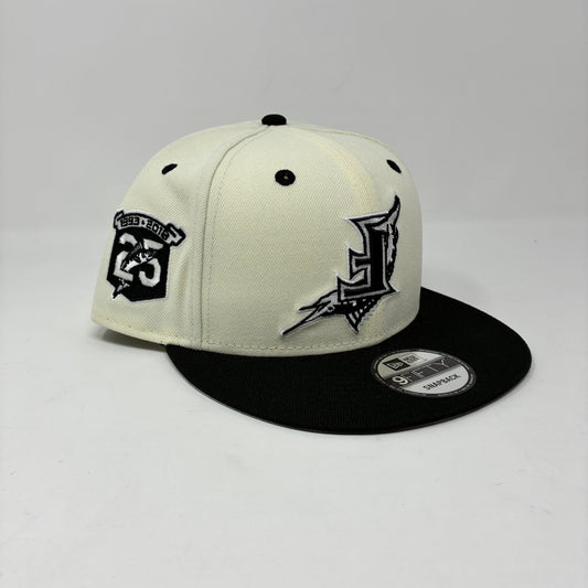9Fifty Florida Marlins Upside Down 25th Anniversary Cream/Black Cap- Gray UV