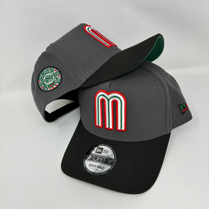 9Forty A-Frame Snapback Mexico World Baseball Classic Graphite/Black - Cilantro Green UV Cap