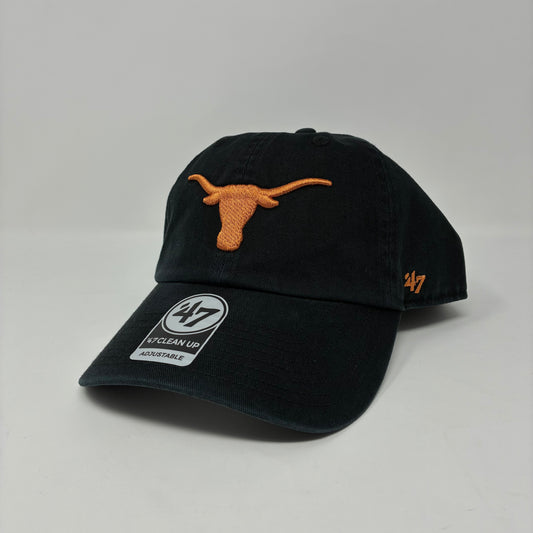 ‘47 Clean Up Texas Longhorns Black Adjustable Cap
