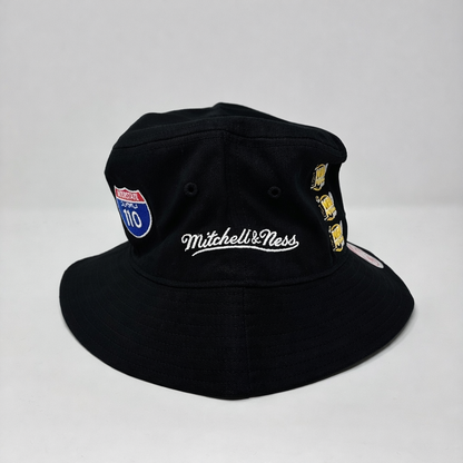 NBA Mitchell & Ness Lakers Reversible Black Bucket Hat HWC