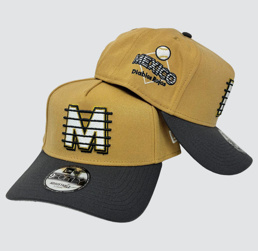 9Forty A-Frame Snapback LMB Diablos Rojos Del Mexico Tan - Grey UV Cap