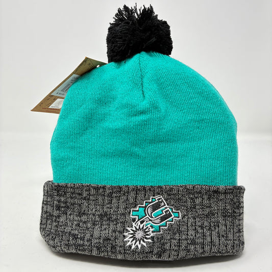 NBA Mitchell & Ness Two Tone Pom Beanie HWC Spurs OS