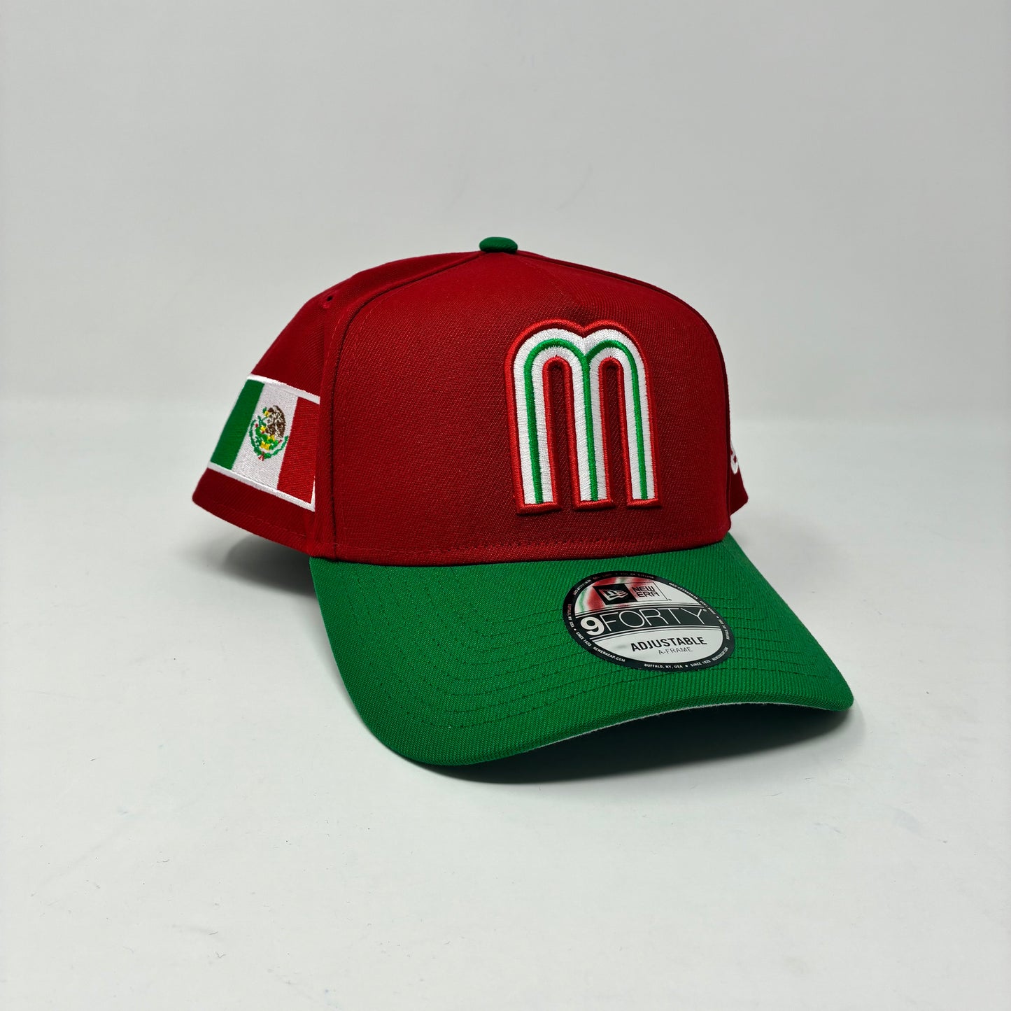 9Forty Mexico M Red/Green Mexico Flag Cap- Gray UV